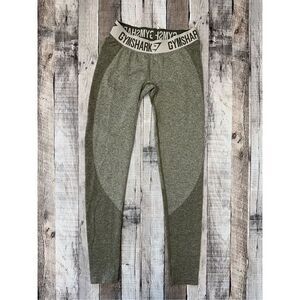 Gymshark Womens Olive Green Stretchy Workout Gym Weight Lift Athletic Leggings